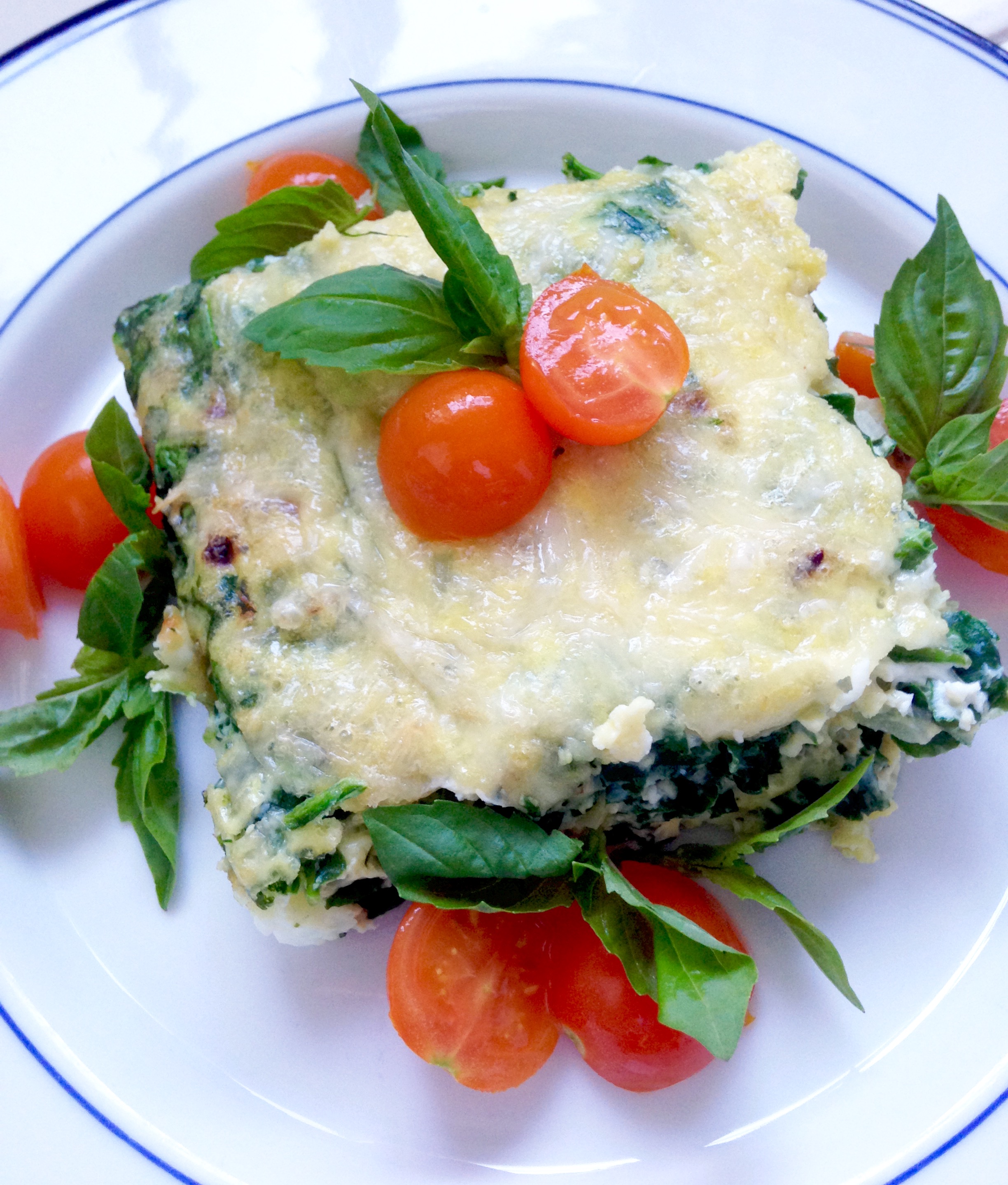 Spinach & Parmesan Frittata with Tomatoes & Basil | Living Healthy in ...