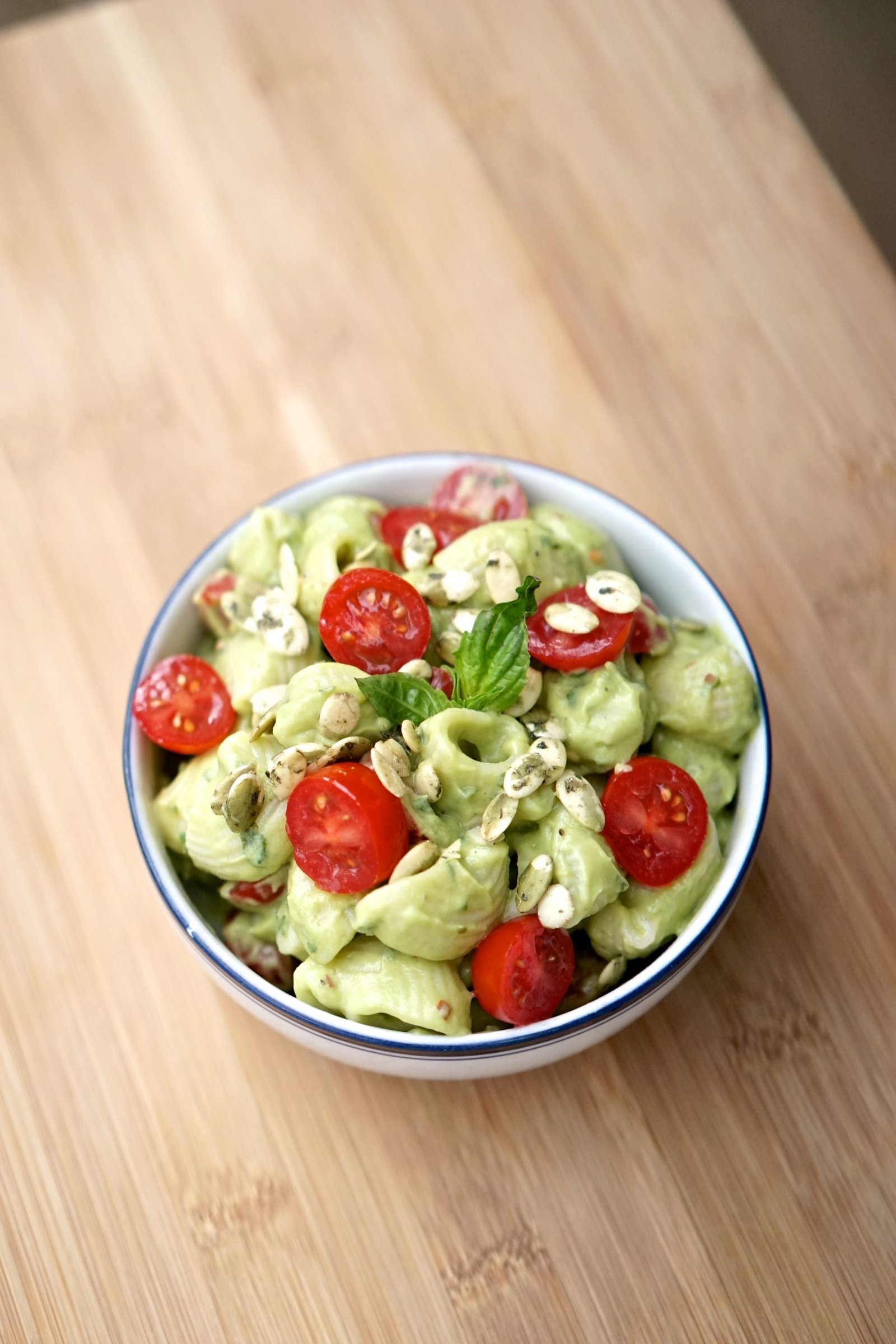 Pasta with Lemon Basil Avocado Sauce