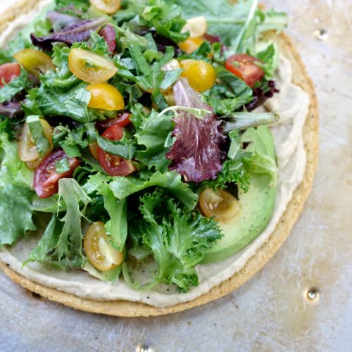 Socca with Hummus, Avocado & Greens | Living Healthy in Seattle