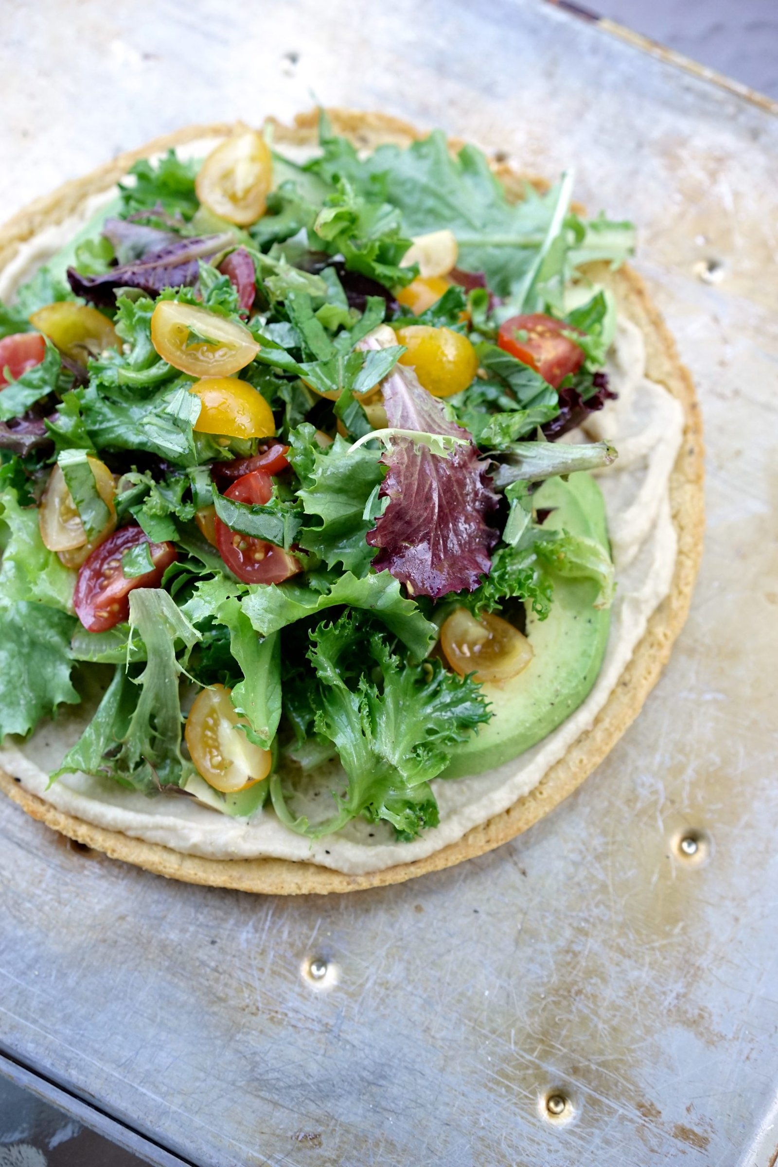 Socca with Hummus, Avocado & Greens | Living Healthy in Seattle
