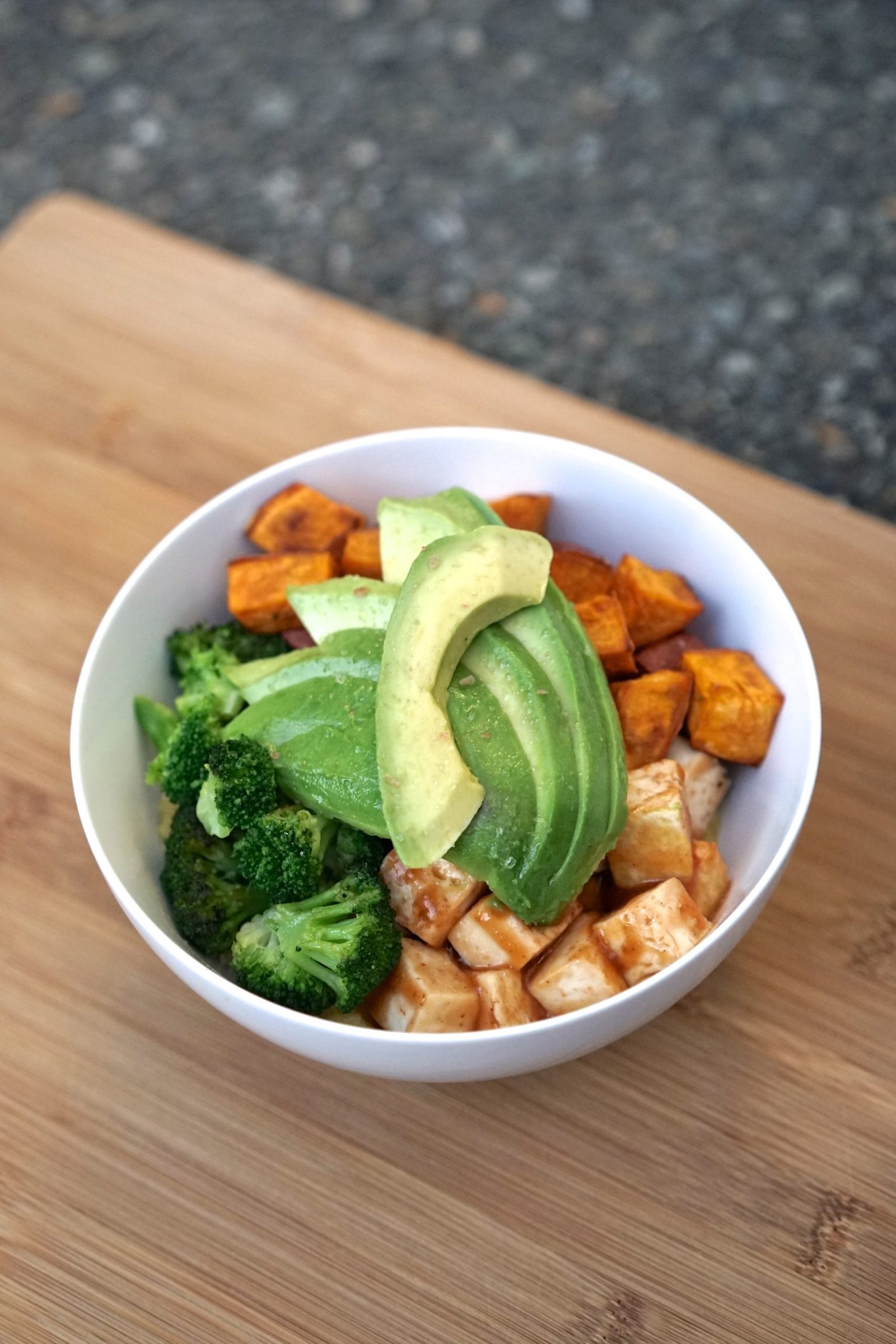 Polenta Bowl with BBQ Tofu, Sweet Potato & Broccoli | Living Healthy in Seattle