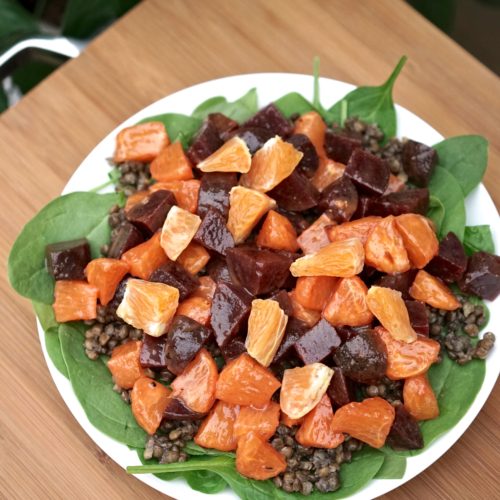 Spinach Salad with Lentils, Beets & Orange | Living Healthy in Seattle