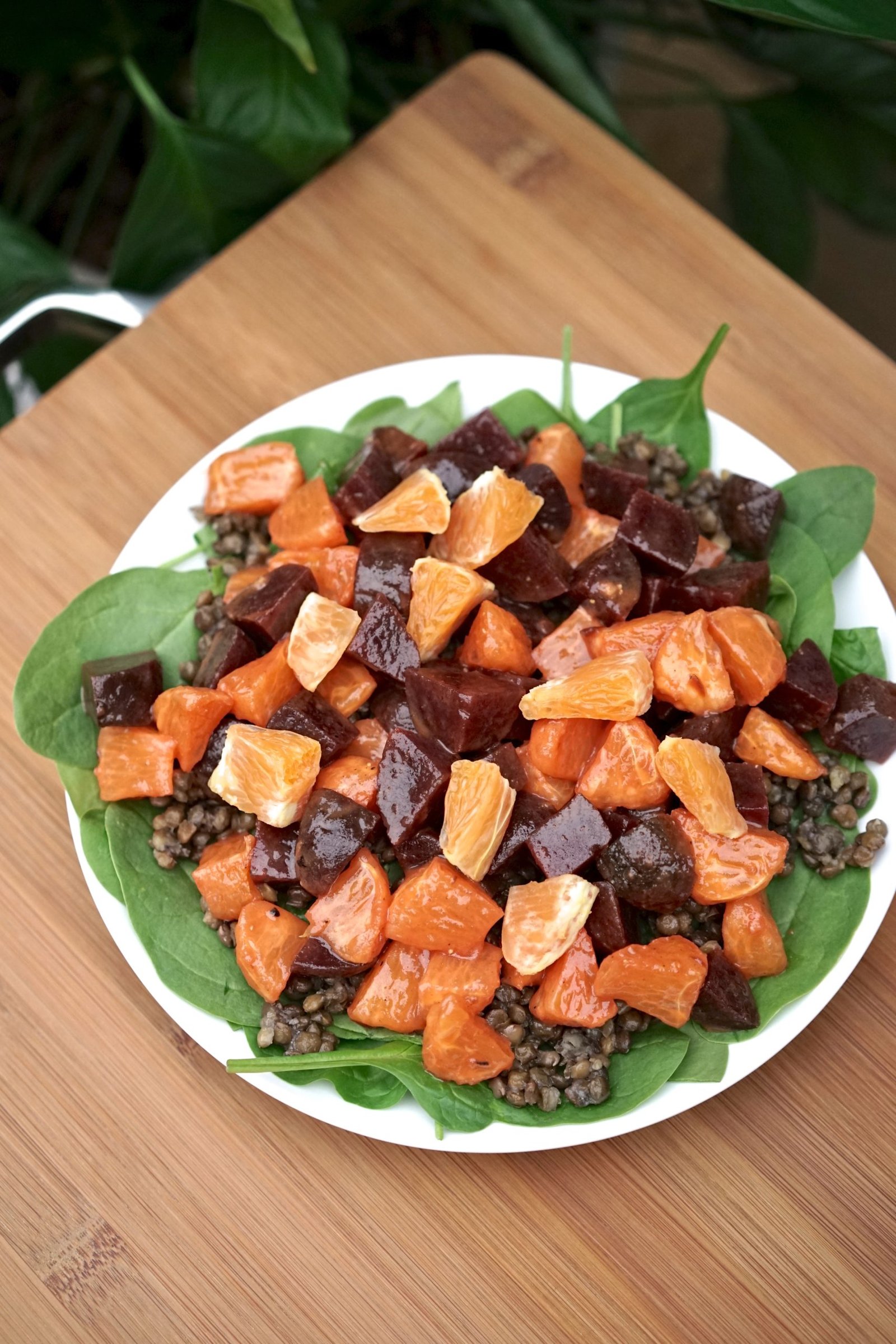 Spinach Salad with Lentils, Beets & Orange | Living Healthy in Seattle