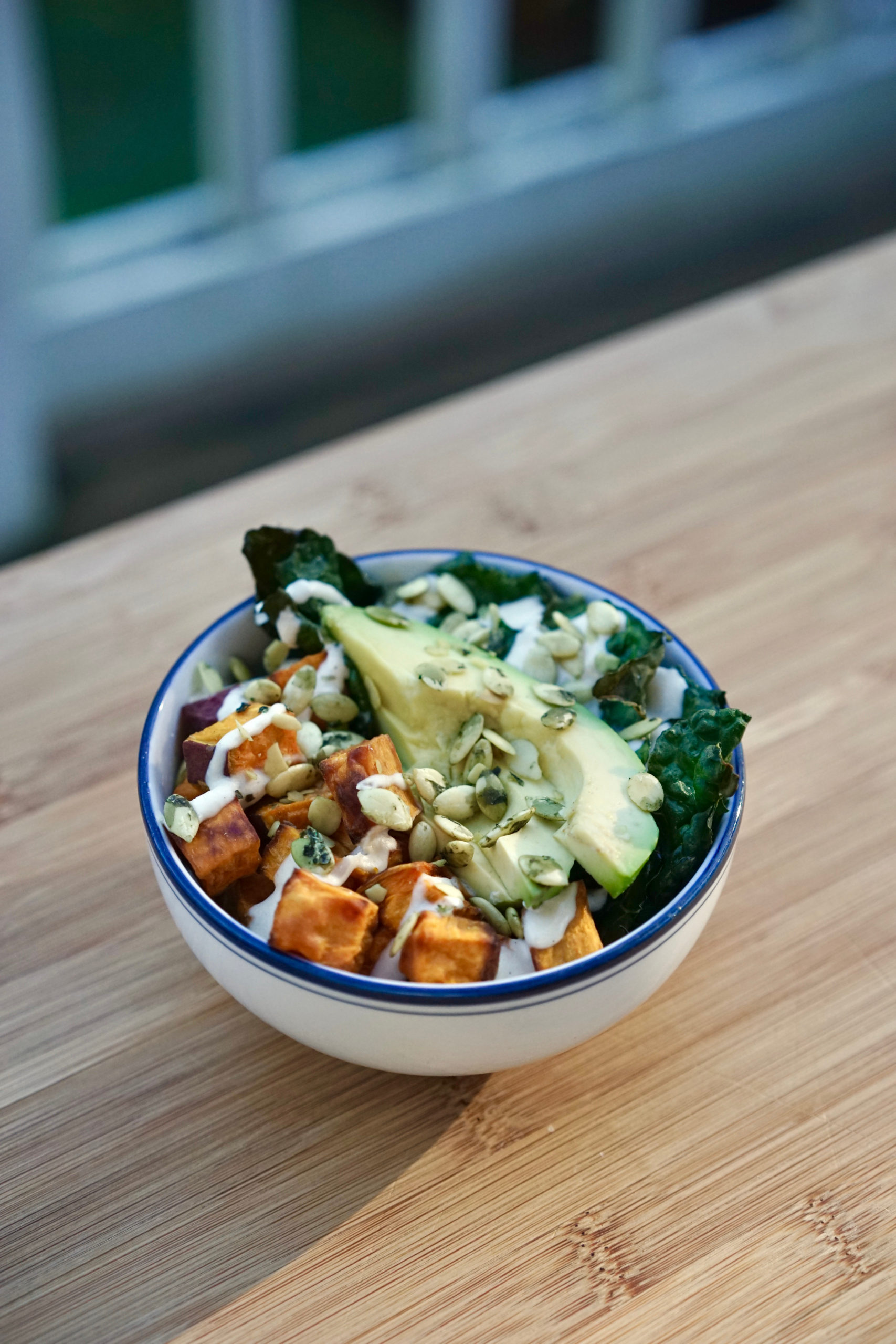 Brown Rice Bowl with Roasted Sweet Potato, Kale & Tahini | Living Healthy in Seattle