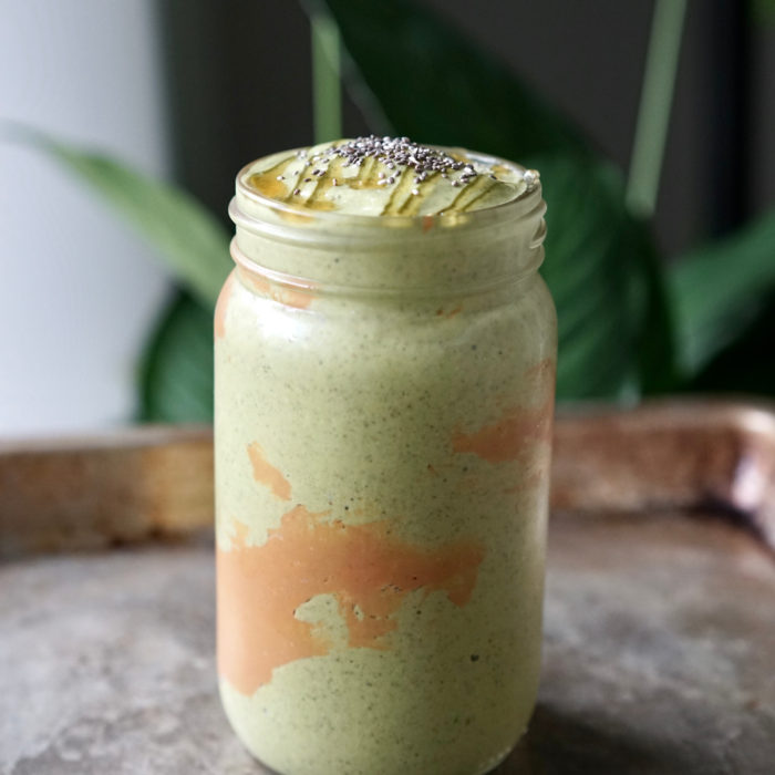 Chia Peanut Butter Banana Green Smoothie | Living Healthy in Seattle