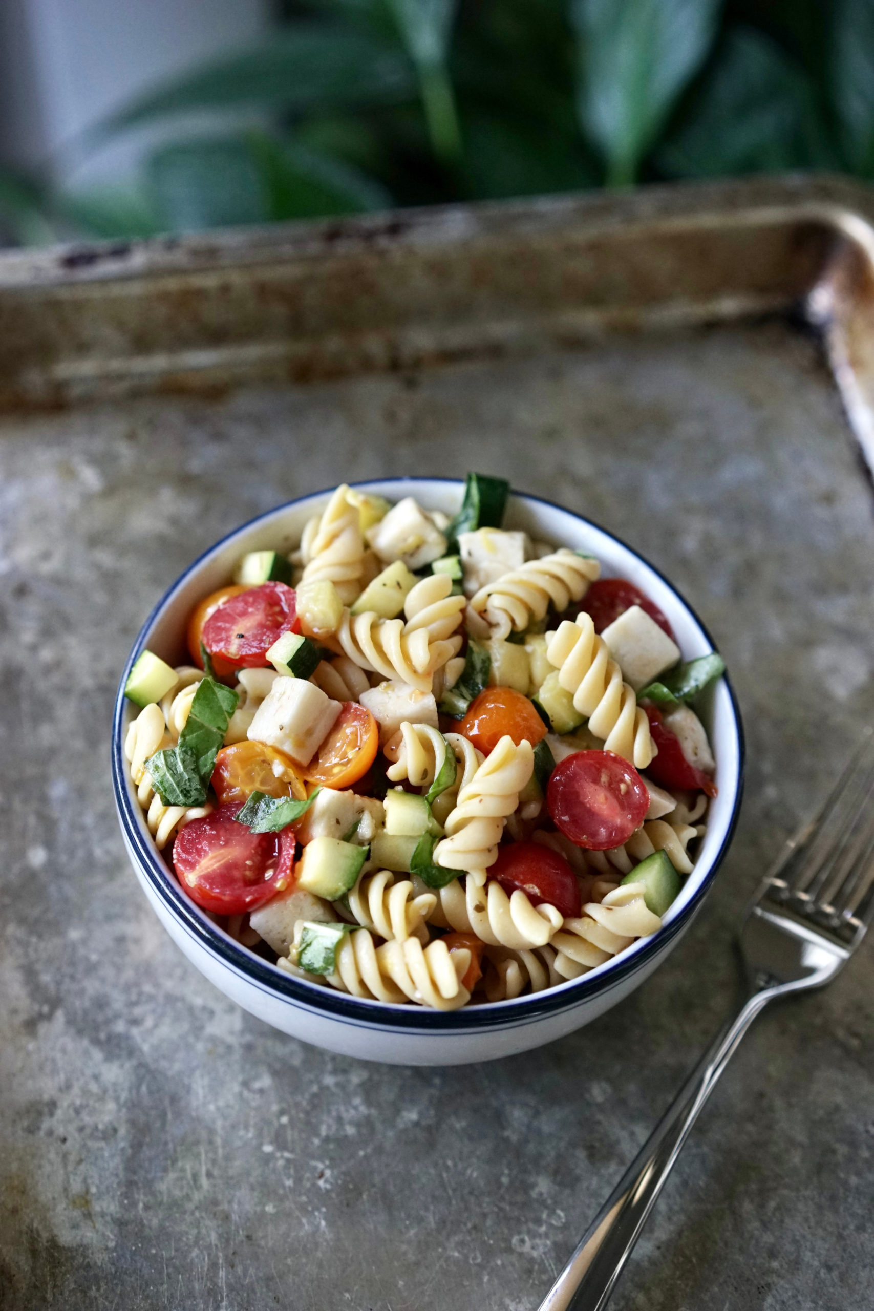 Lemony Vegan Pasta Salad with Tomatoes & Zucchini | Living Healthy in Seattle