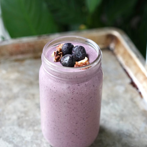 Blueberry Nectarine Crisp Breakfast Shake | Living Healthy in Seattle