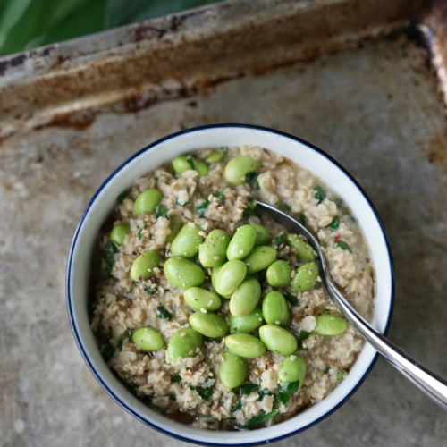 Savory Ginger Miso Oats with Sesame Edamame | Living Healthy in Seattle