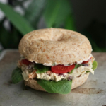 Vegan Mediterranean Bagel Sandwich with Sun-dried Tomato Cream Cheese & Artichoke Hummus | Living Healthy in Seattle