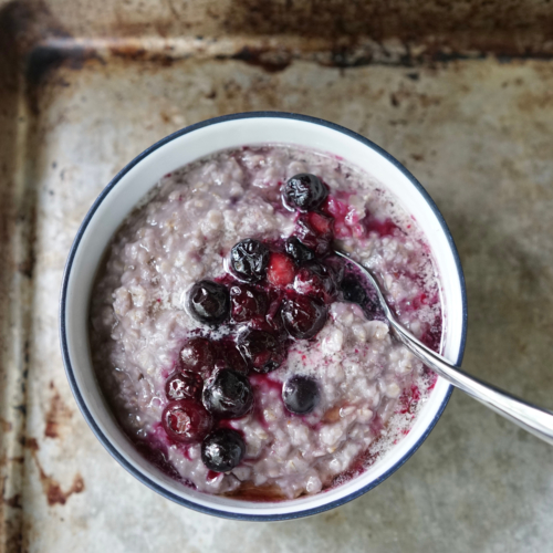 Blueberry Pancake Oatmeal | Living Healthy in Seattle