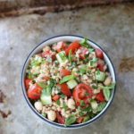 Lemon Herb Farro Salad with Chickpeas & Fresh Veggies | Living Healthy in Seattle