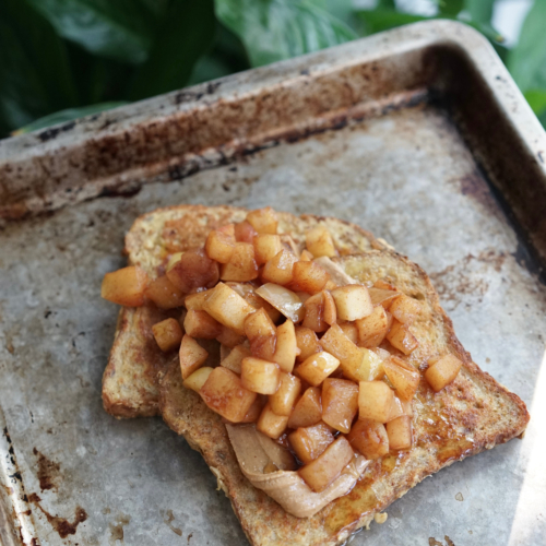 Vegan French Toast with Caramelized Apples | Living Healthy in Seattle
