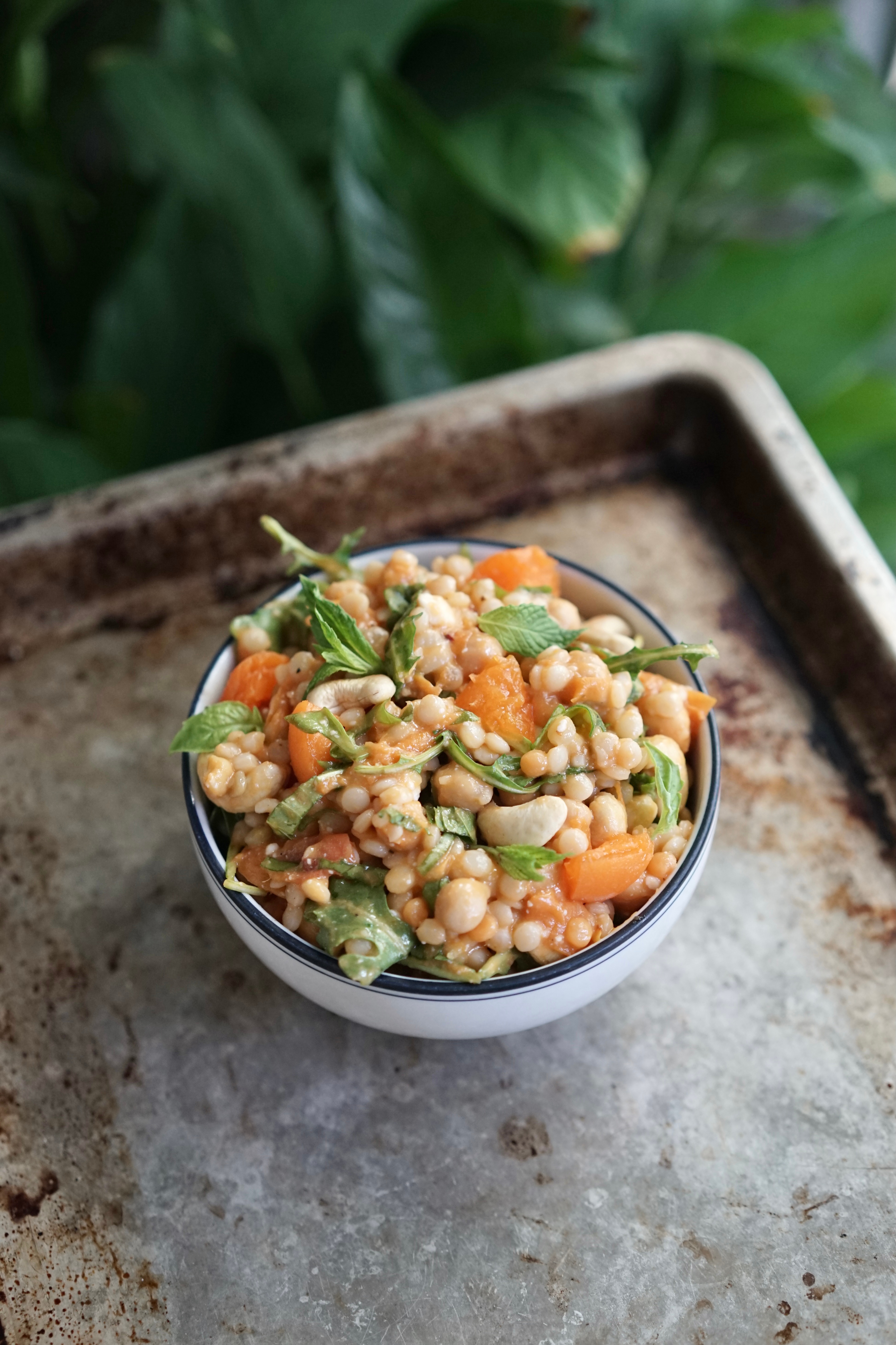 Pearl Couscous with Apricots, Arugula & Chickpeas | Living Healthy in Seattle