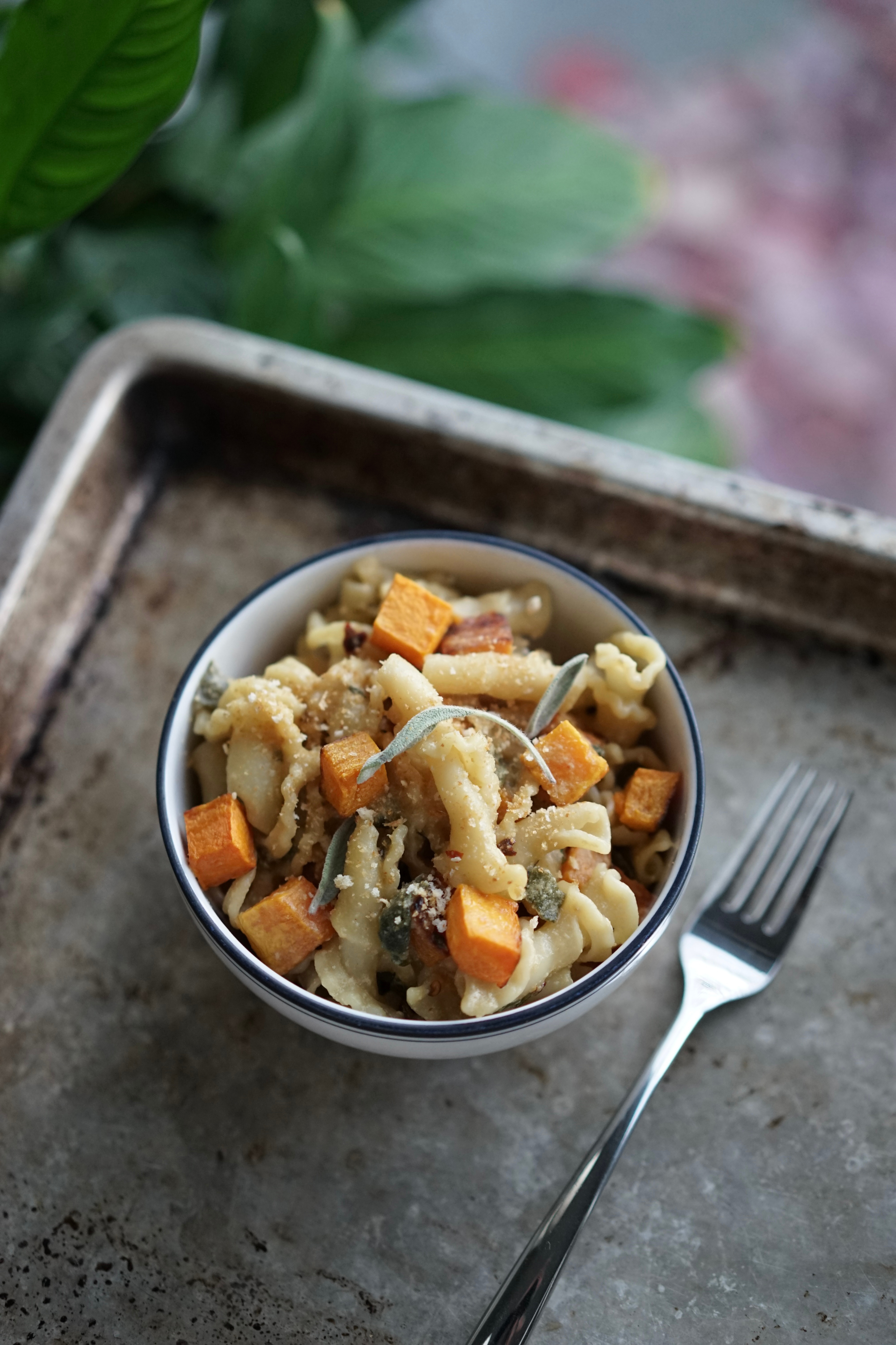 Vegan Miso Butter Pasta with Roasted Butternut Squash | Living Healthy in Seattle