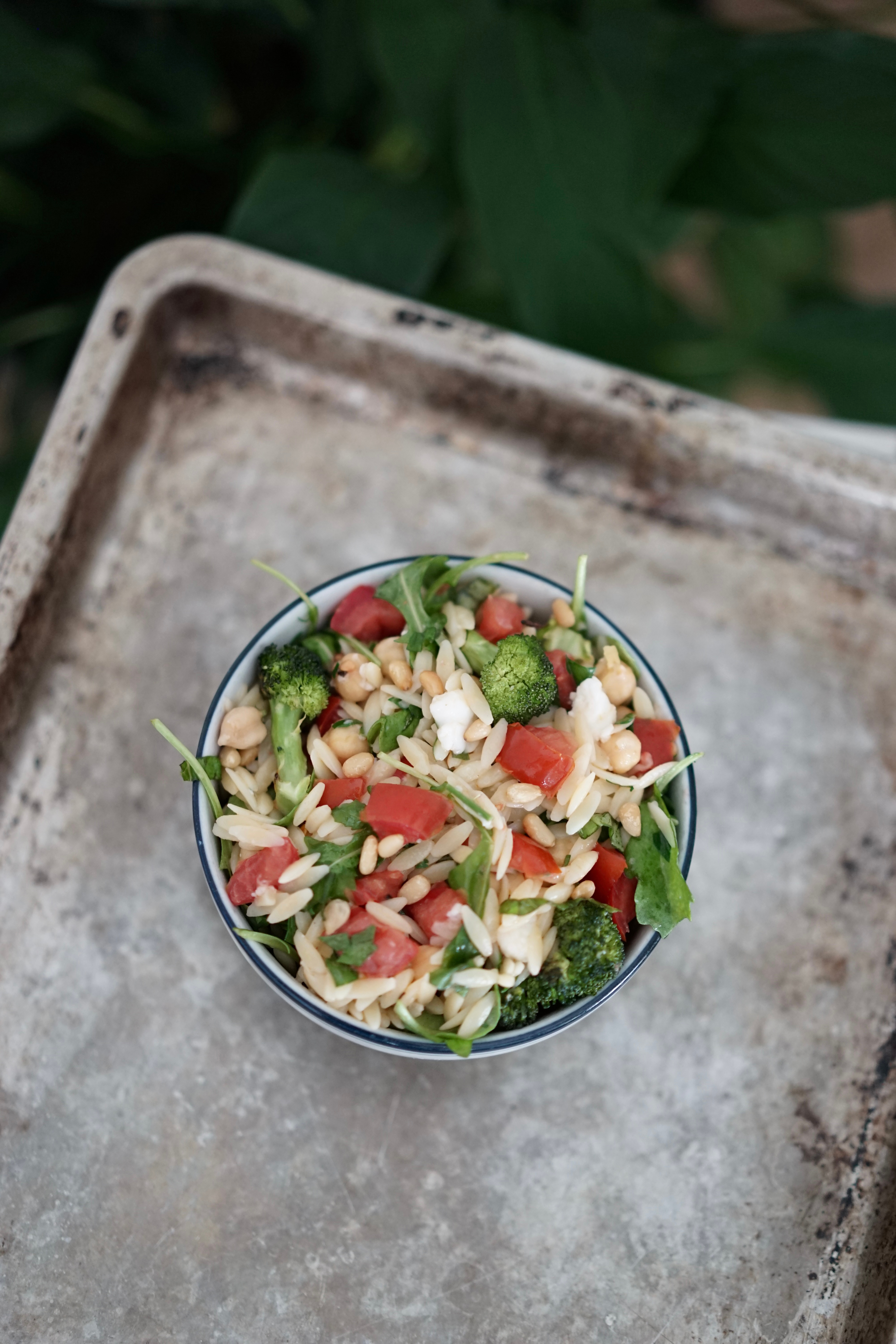 Orzo Salad with Roasted Broccoli, Tomatoes & Arugula | Living Healthy in Seattle