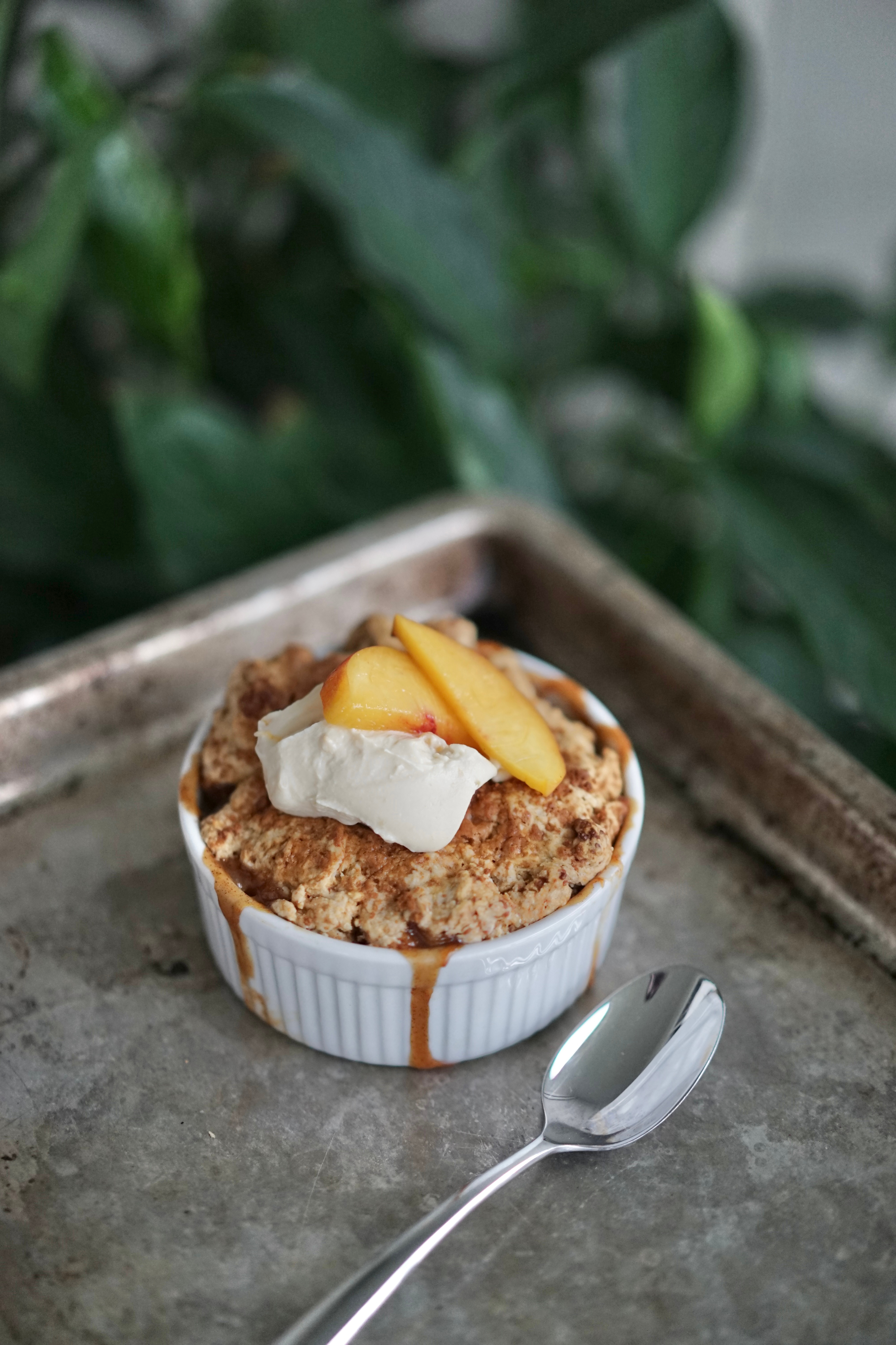 Easy Vegan Peach Cobbler | Living Healthy in Seattle