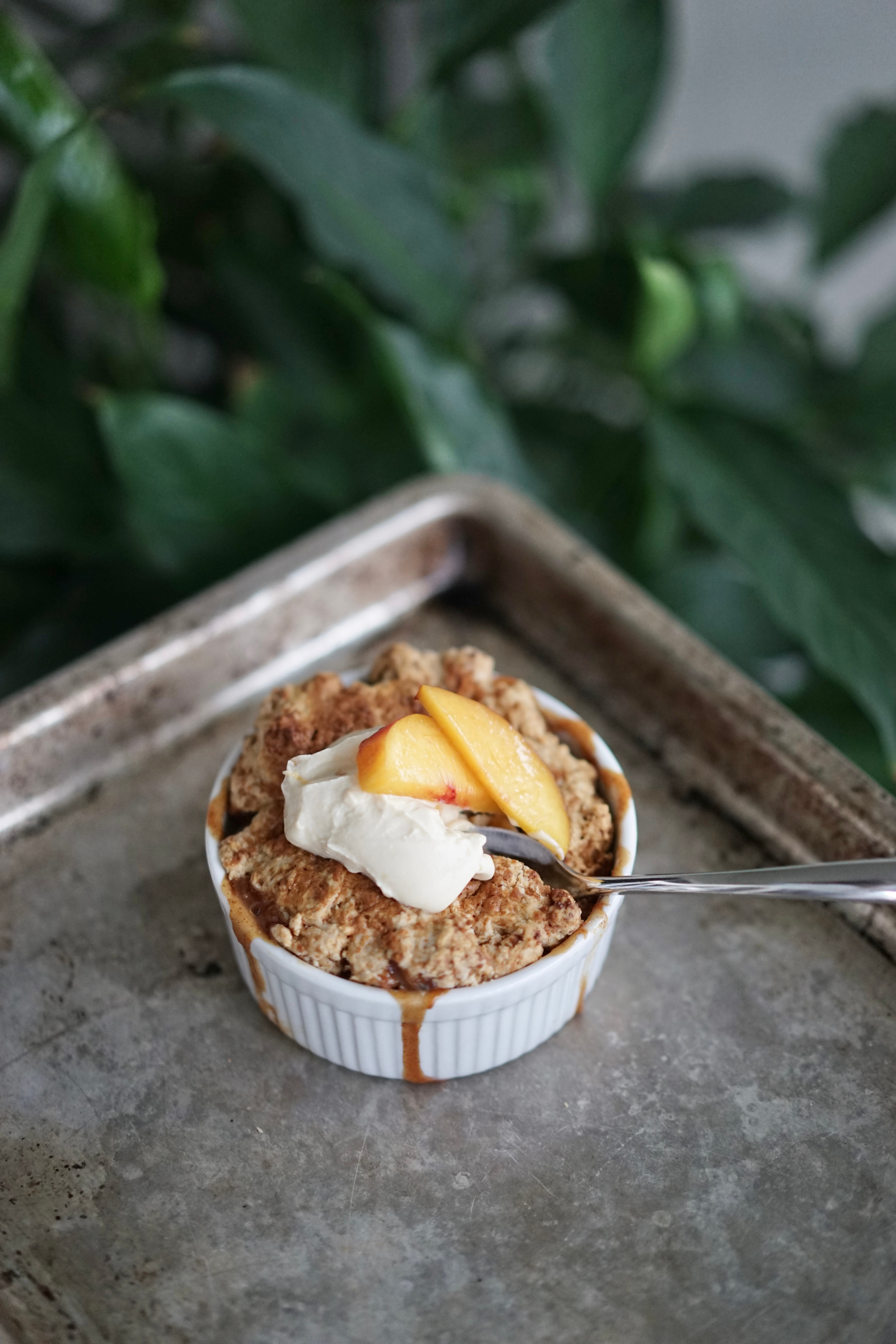 Easy Vegan Peach Cobbler | Living Healthy in Seattle