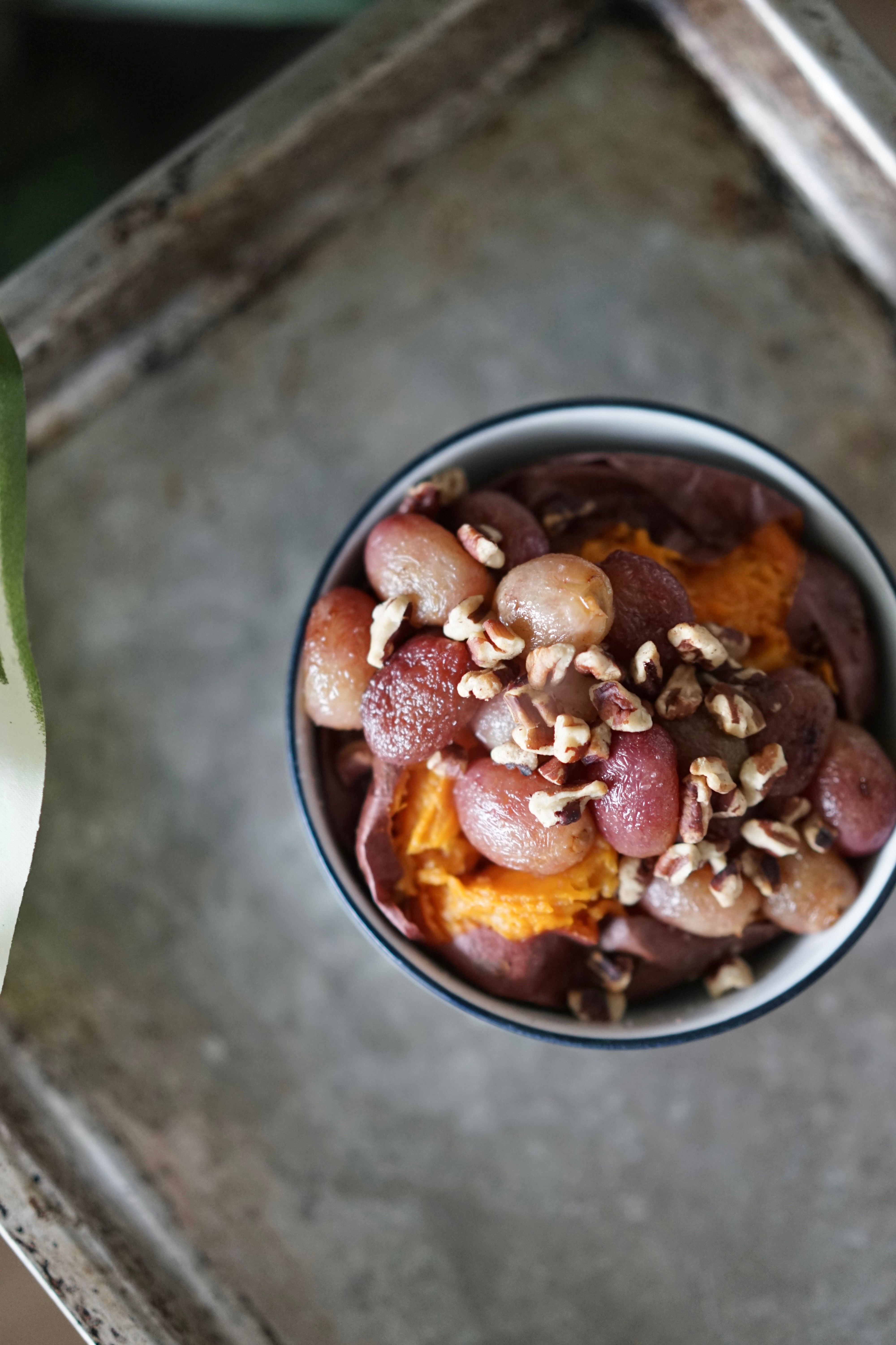 Baked Sweet Potato with Roasted Grapes & Pecans | Living Healthy in Seattle