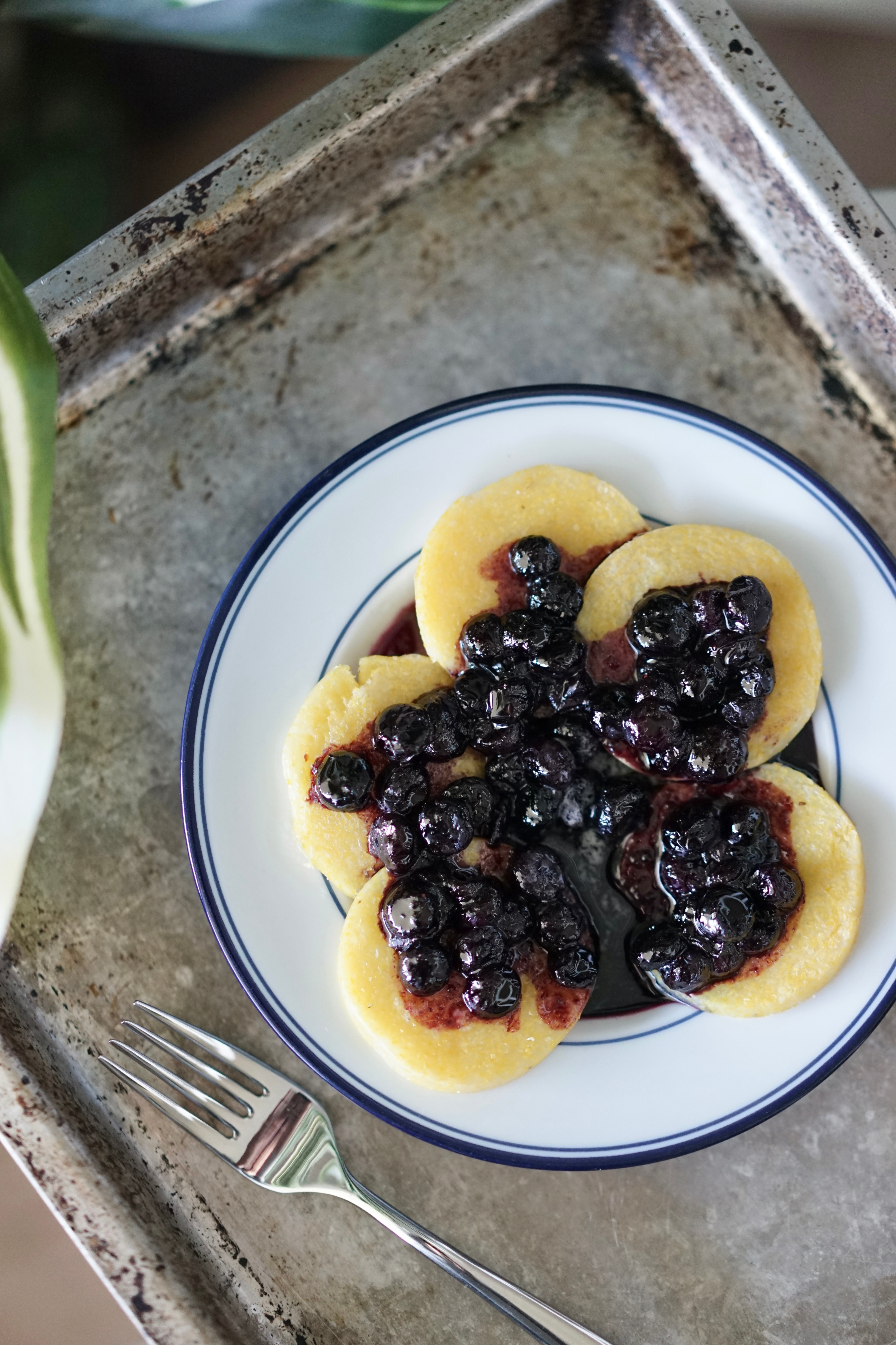 Crispy Polenta with Maple Blueberry Syrup | Living Healthy in Seattle