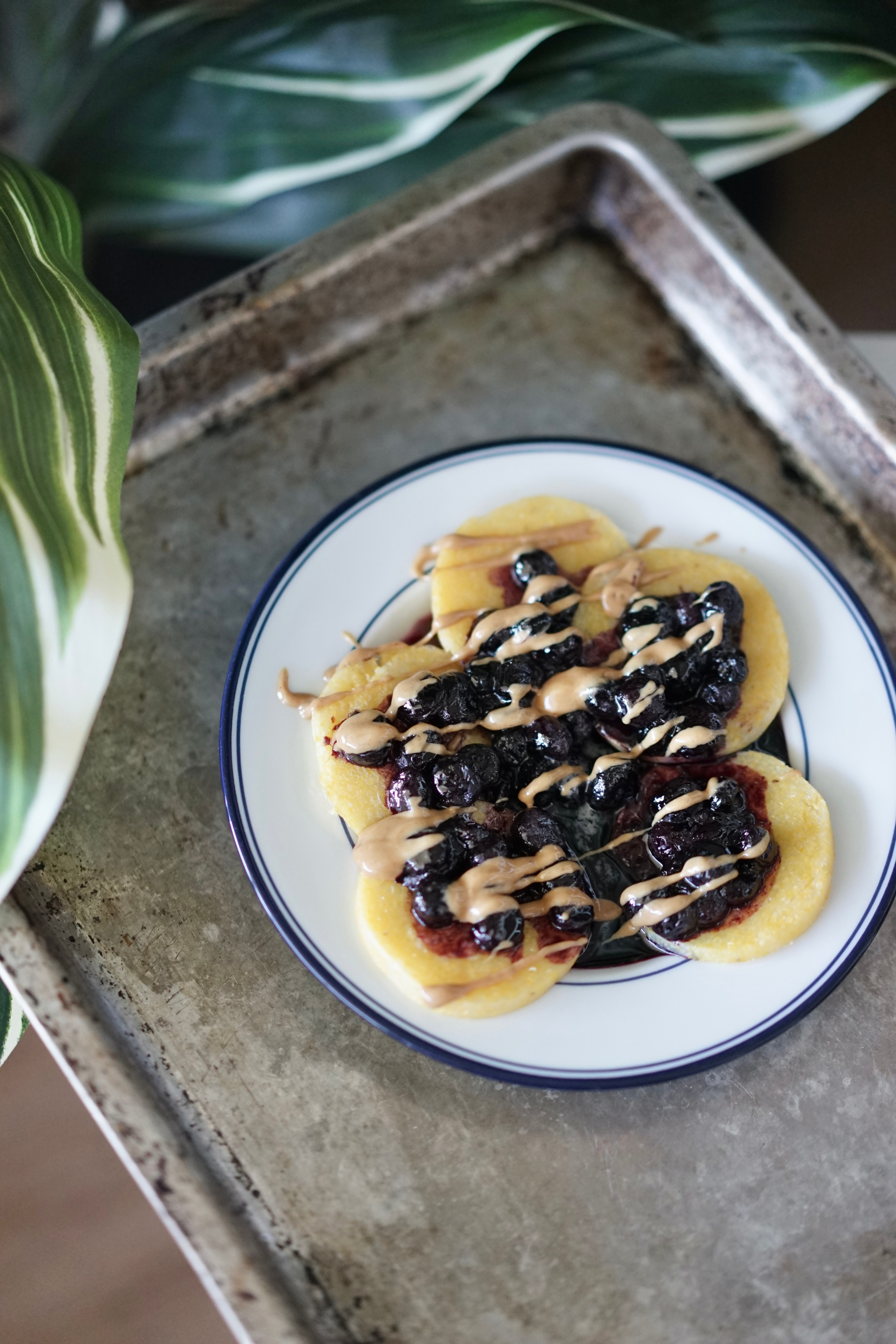 Crispy Polenta with Maple Blueberry Syrup | Living Healthy in Seattle