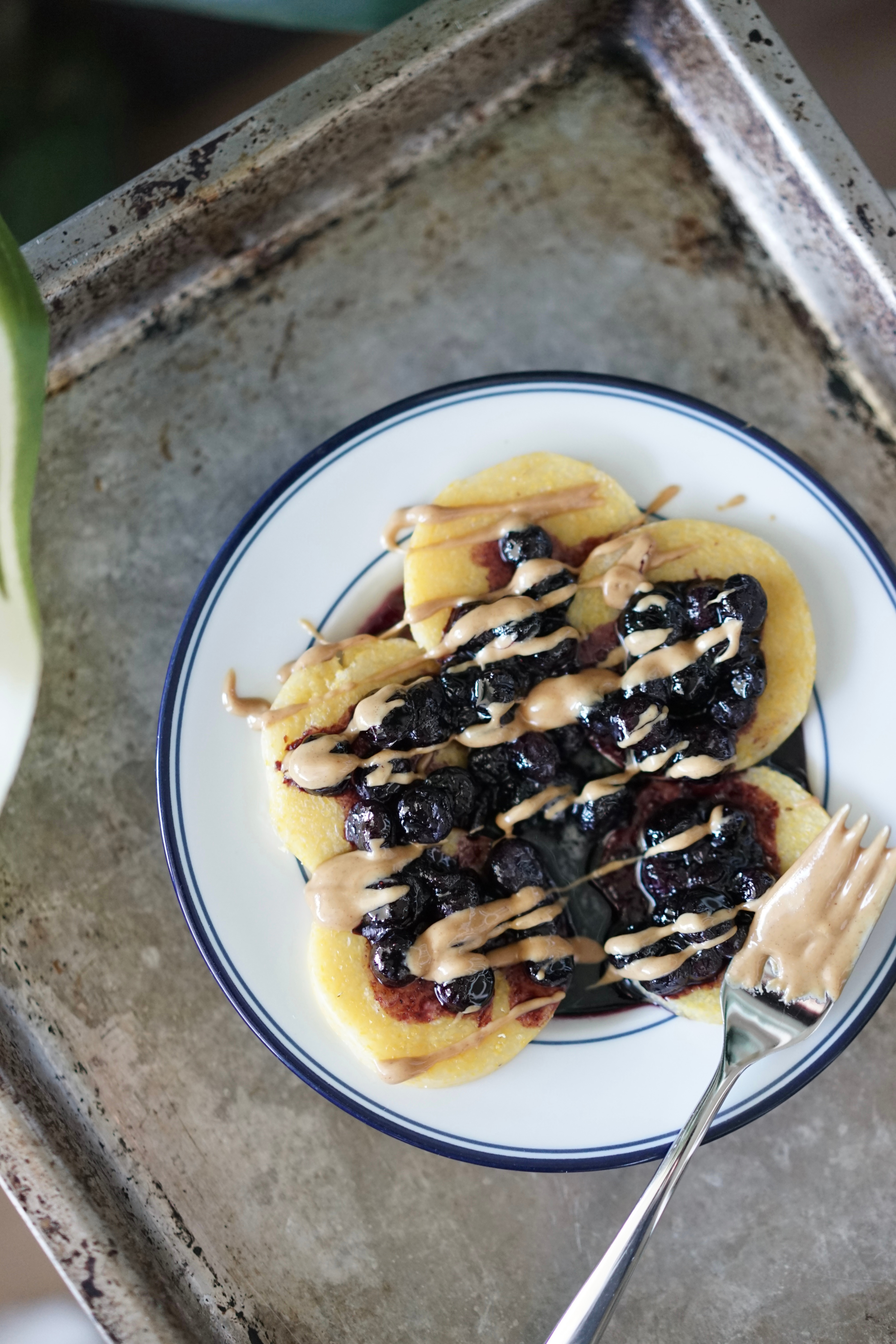 Crispy Polenta with Maple Blueberry Syrup | Living Healthy in Seattle