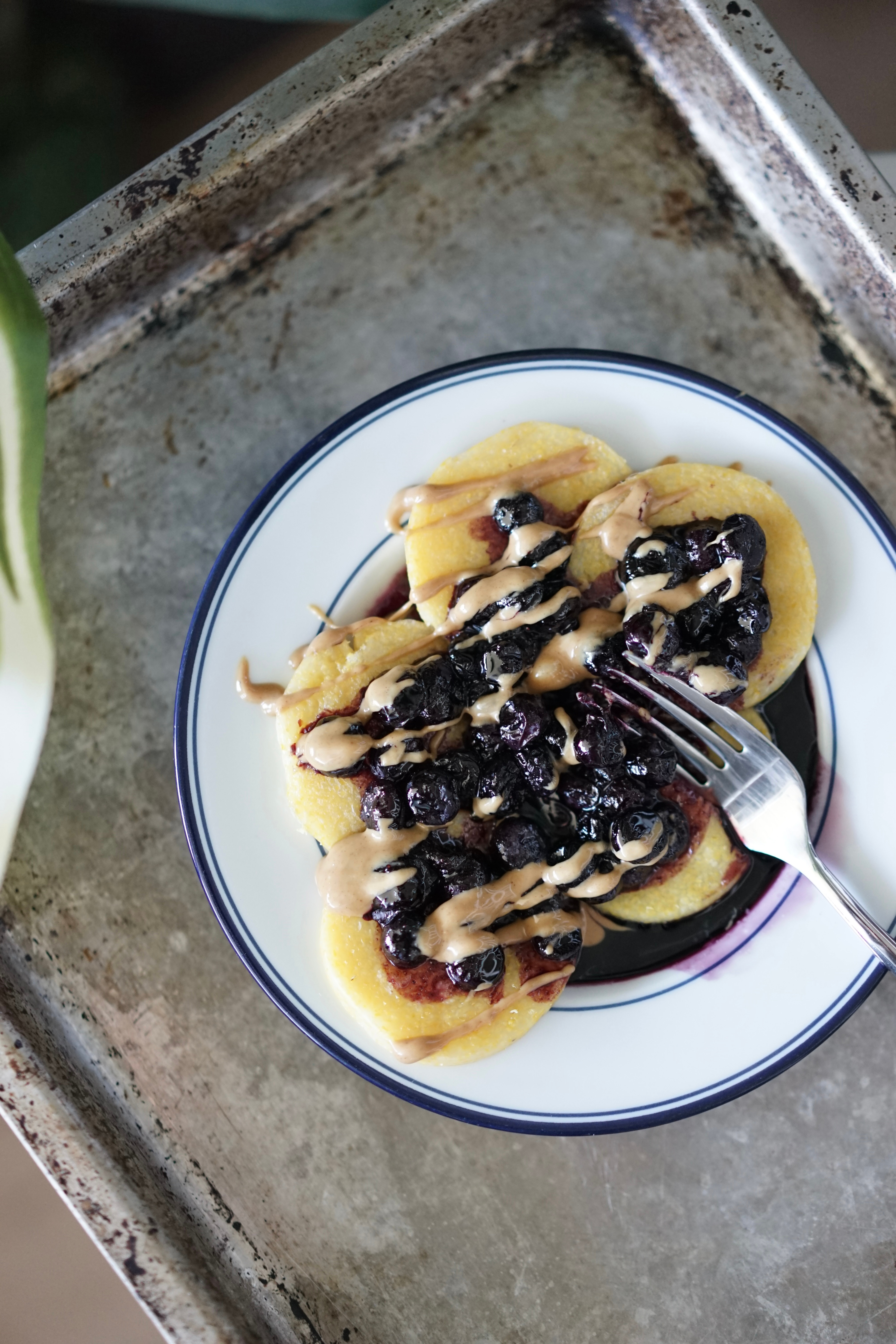 Crispy Polenta with Maple Blueberry Syrup | Living Healthy in Seattle