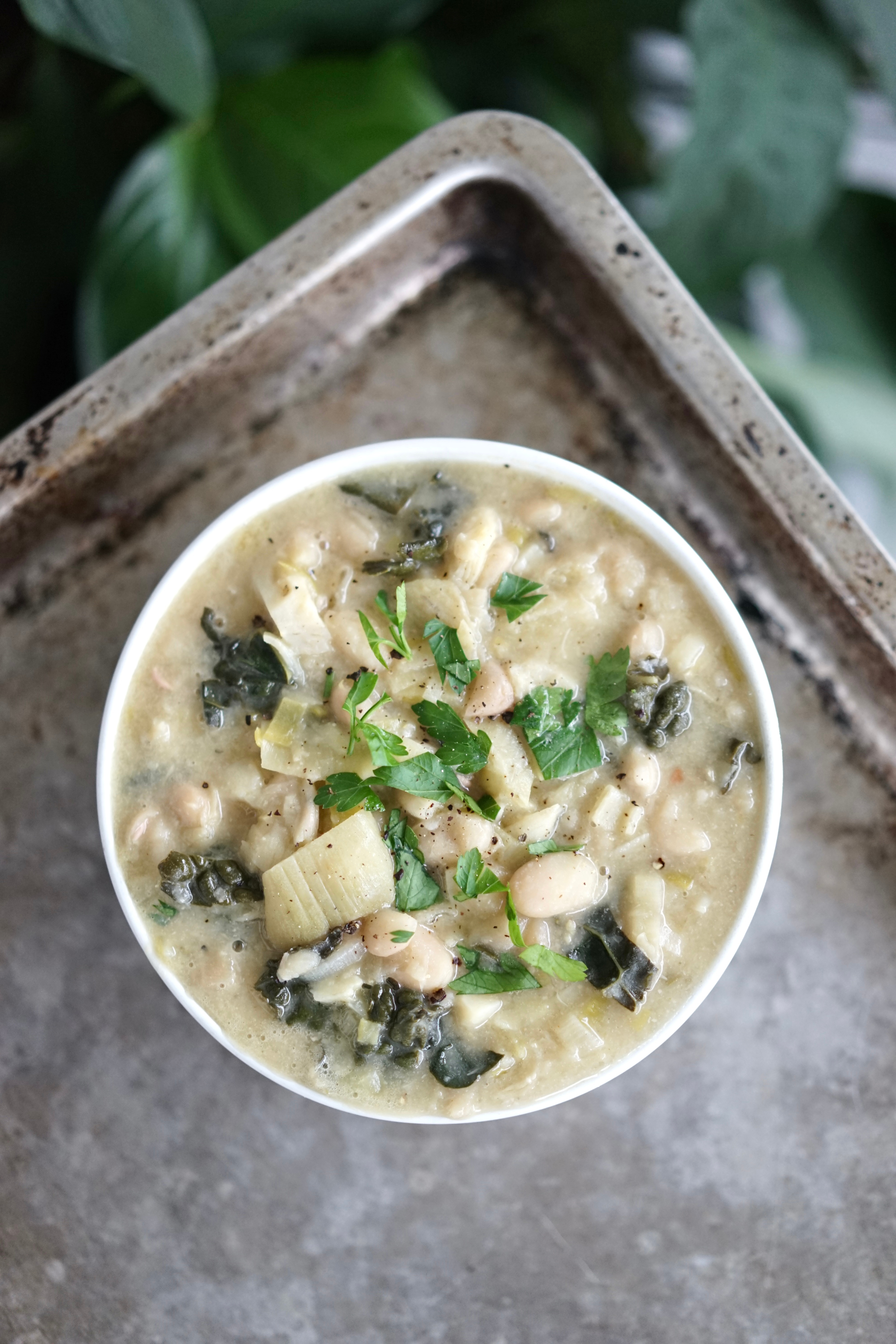 Brothy White Beans with Lemon, Artichokes & Kale | Living Healthy in Seattle