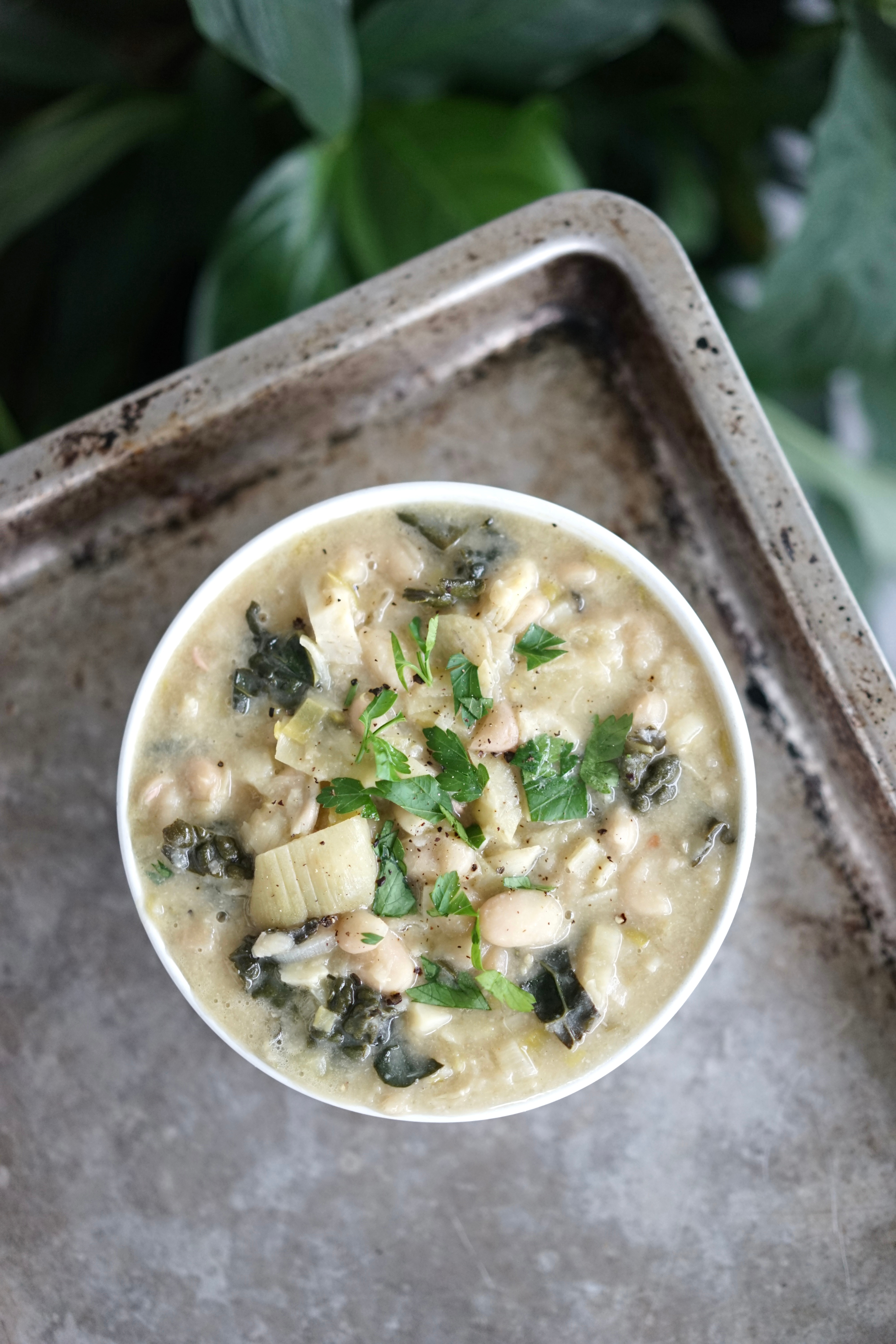 Brothy White Beans with Lemon, Artichokes & Kale | Living Healthy in Seattle