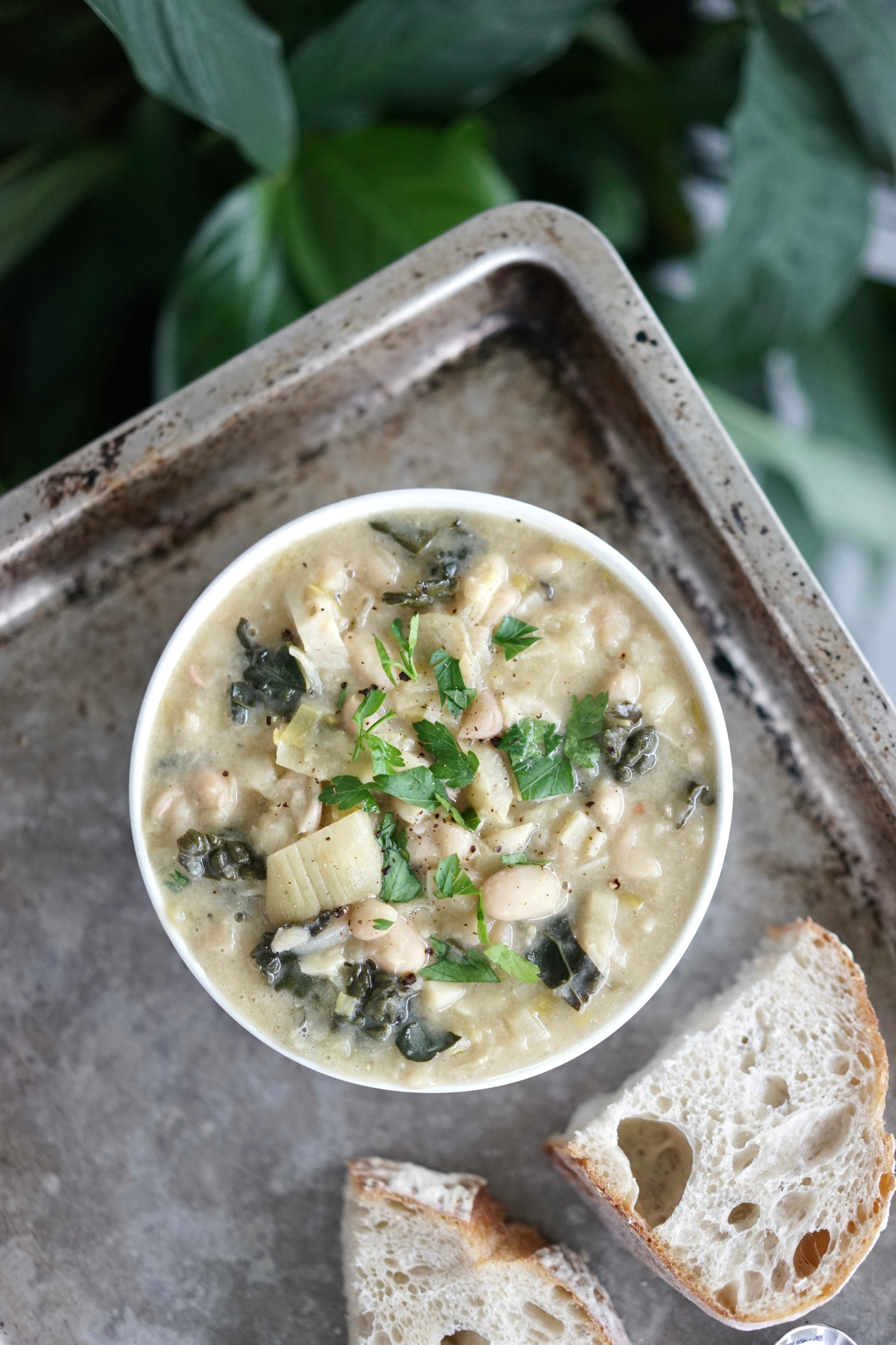 Brothy White Beans with Lemon, Artichokes & Kale | Living Healthy in Seattle