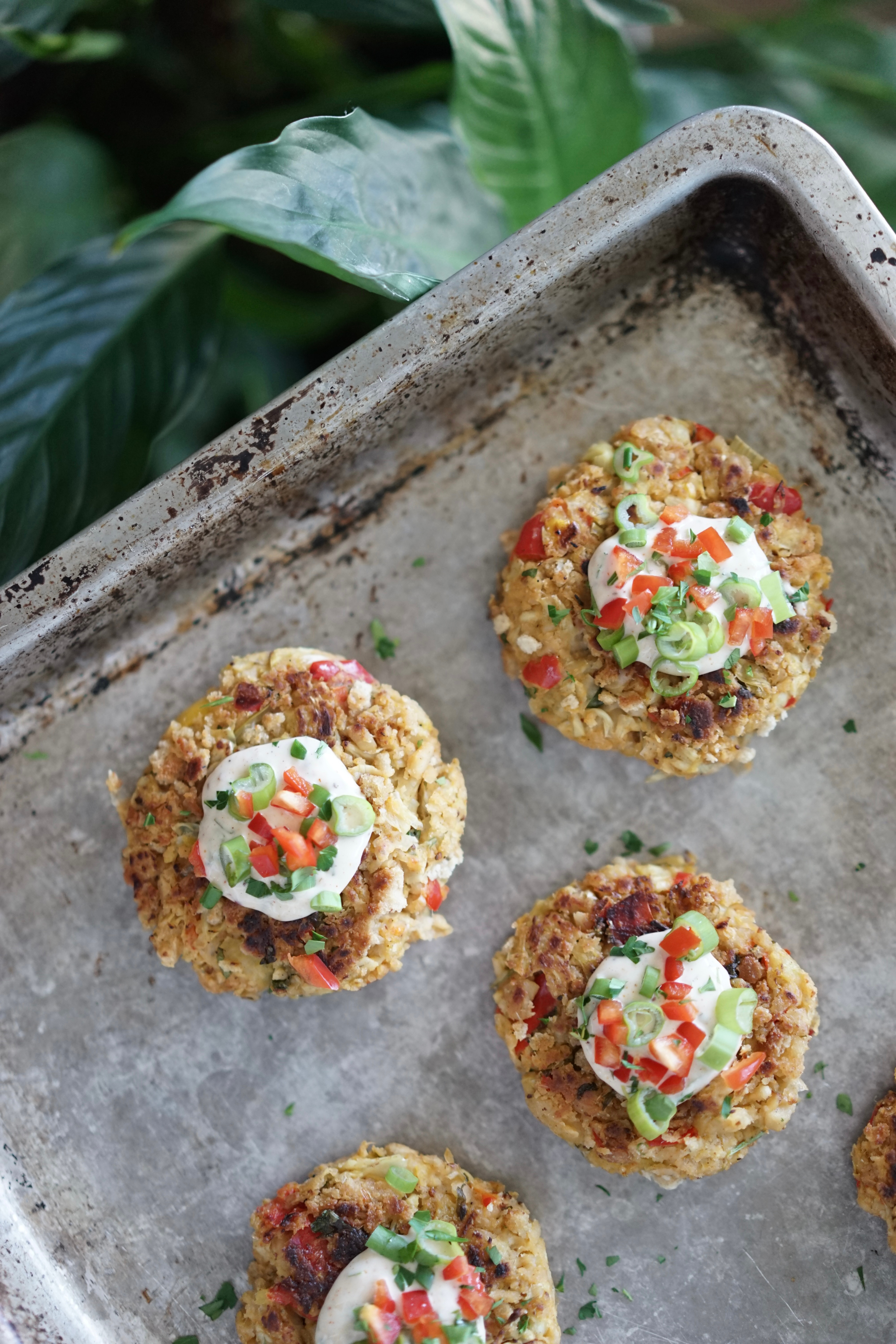 Vegan Chickpea Artichoke Crab Cakes with Remoulade | Living Healthy in Seattle