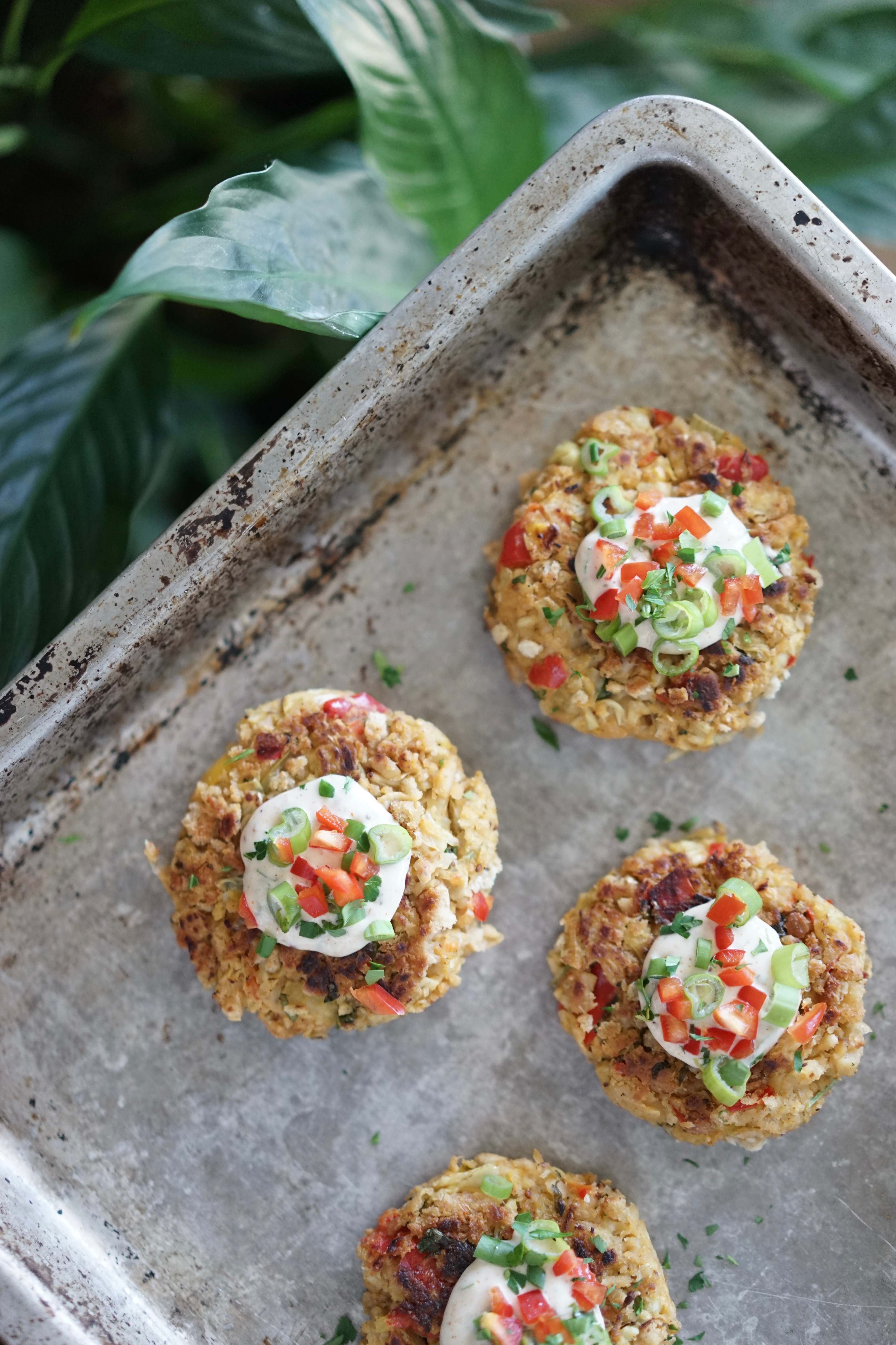 Vegan Chickpea Artichoke Crab Cakes with Remoulade | Living Healthy in Seattle