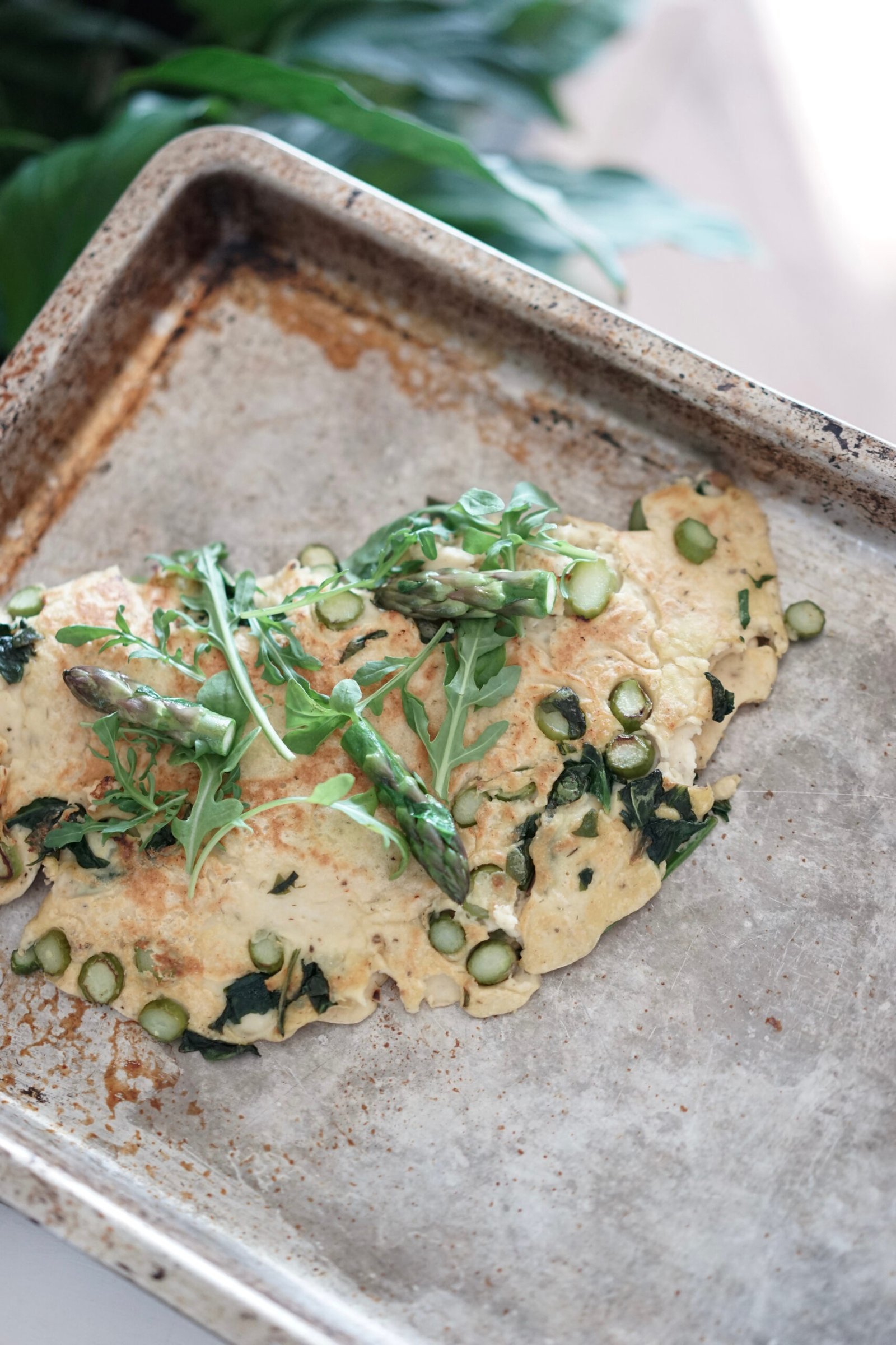 Vegan Asparagus Spinach Omelet | Living Healthy in Seattle