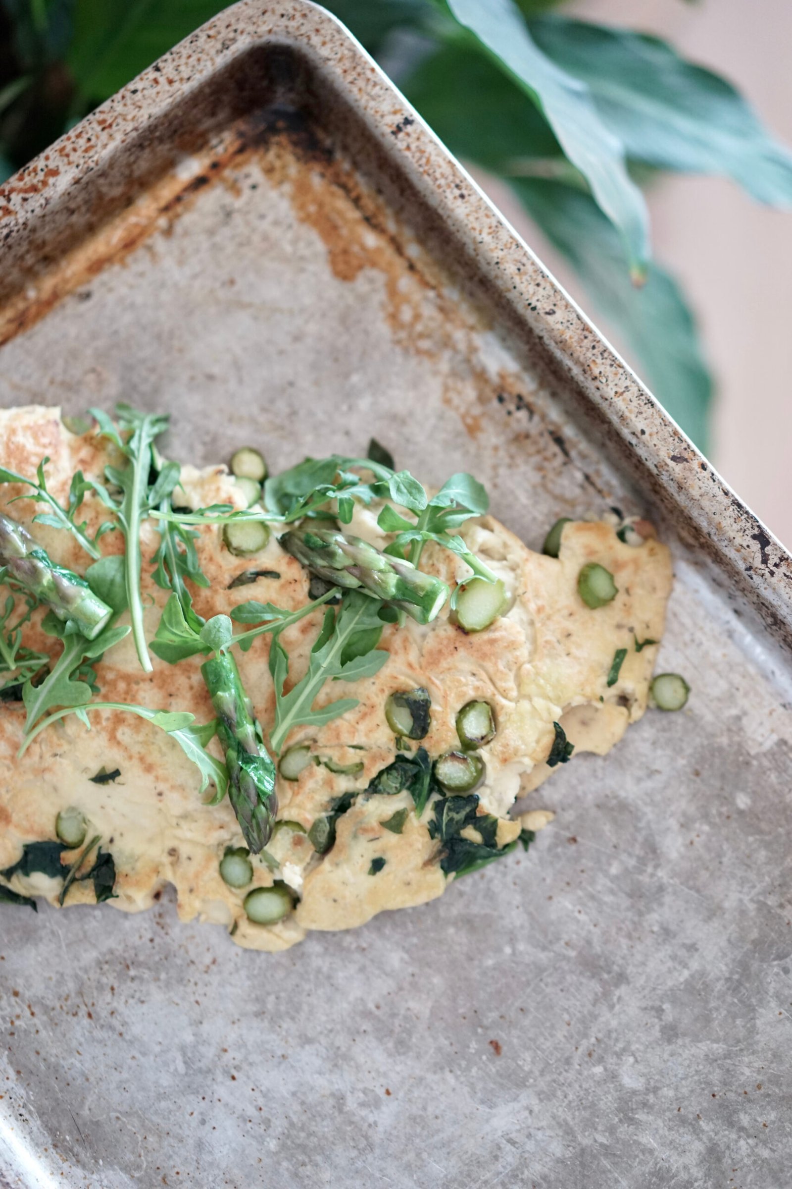 Vegan Asparagus Spinach Omelet | Living Healthy in Seattle