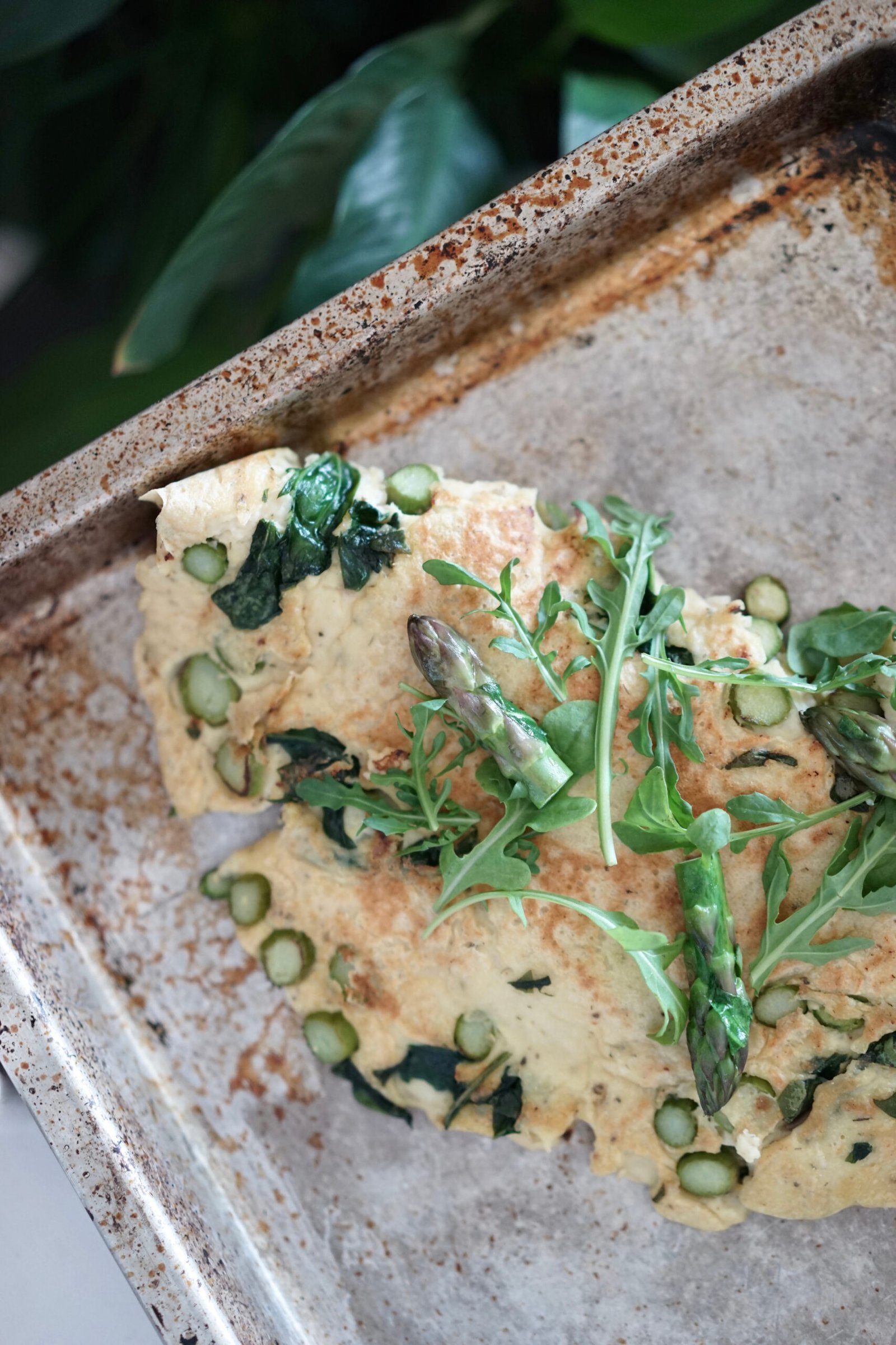 Vegan Asparagus Spinach Omelet | Living Healthy in Seattle