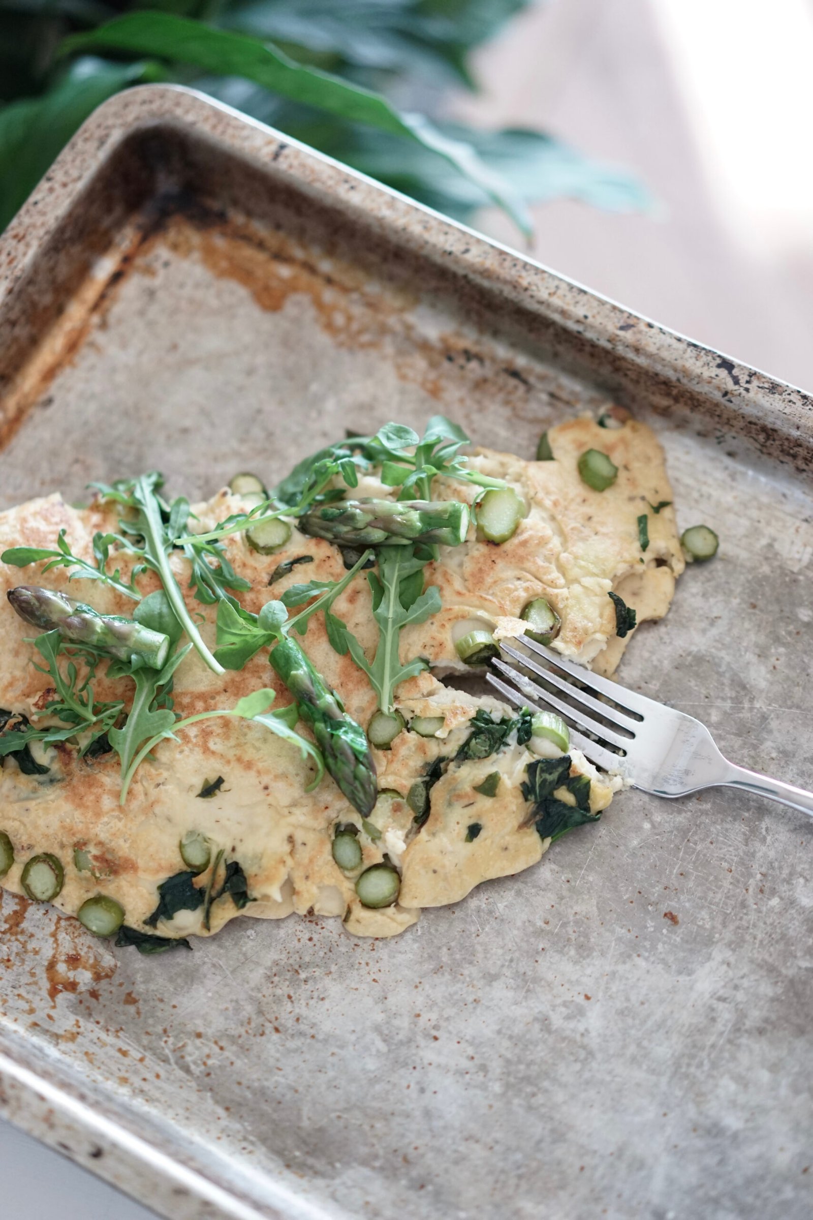 Vegan Asparagus Spinach Omelet | Living Healthy in Seattle