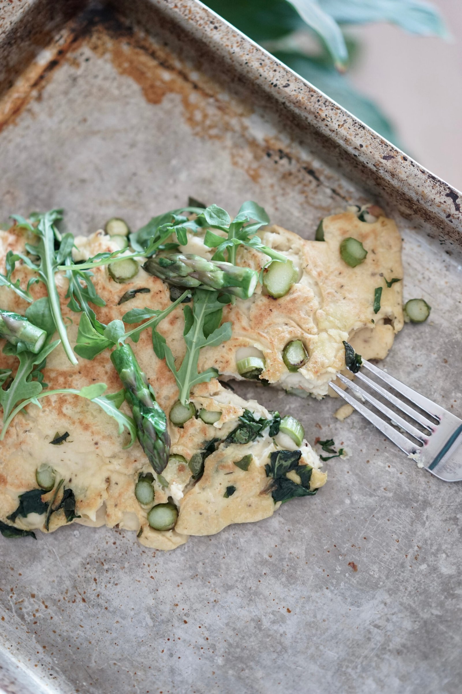 Vegan Asparagus Spinach Omelet | Living Healthy in Seattle